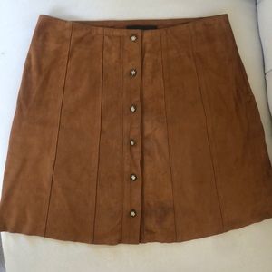 Marchiano leather suede skirt